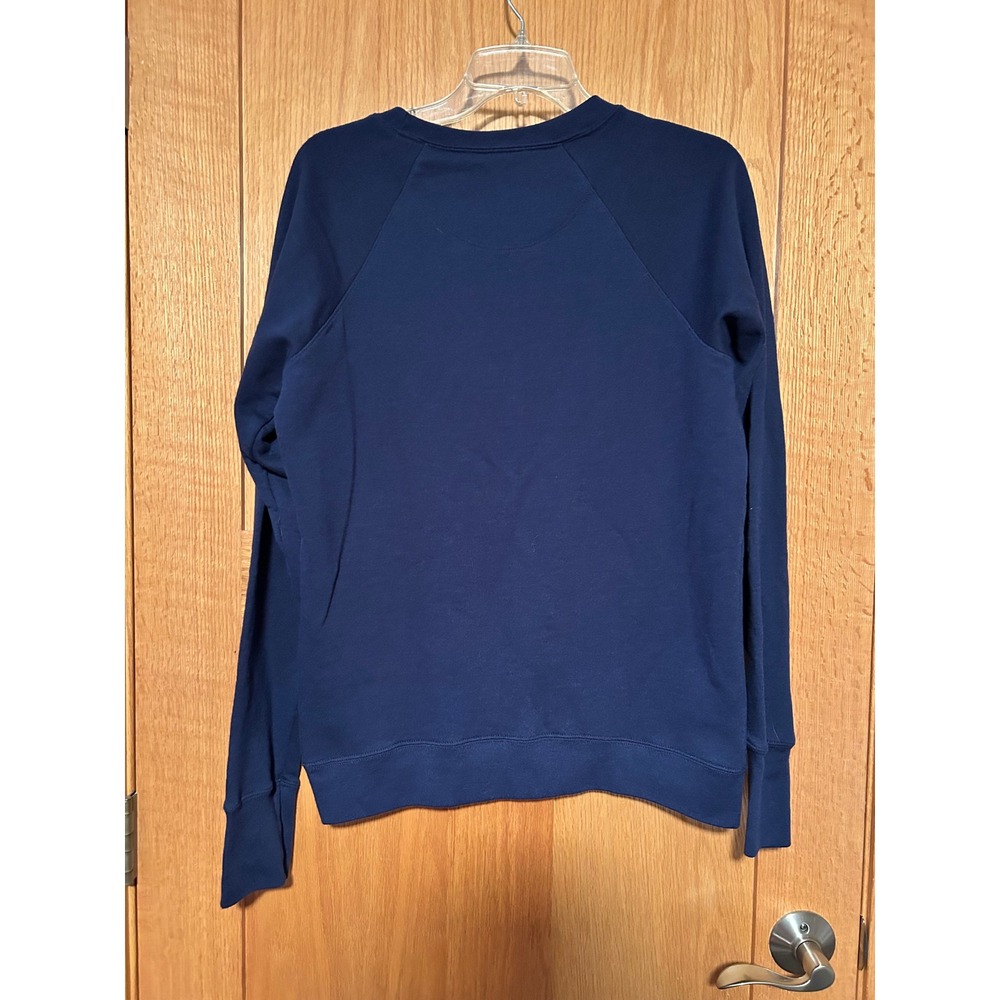 Champion Men's Navy Blue Raglan Sleeve Crew Neck Fleece Sweatshirt Size Large